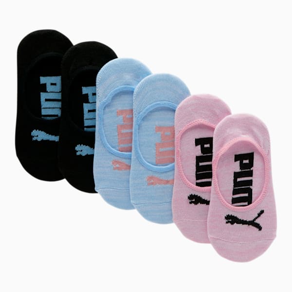 Girl's Non-Terry Liner Socks [6 Pack], LT / PASTEL PINK, extralarge